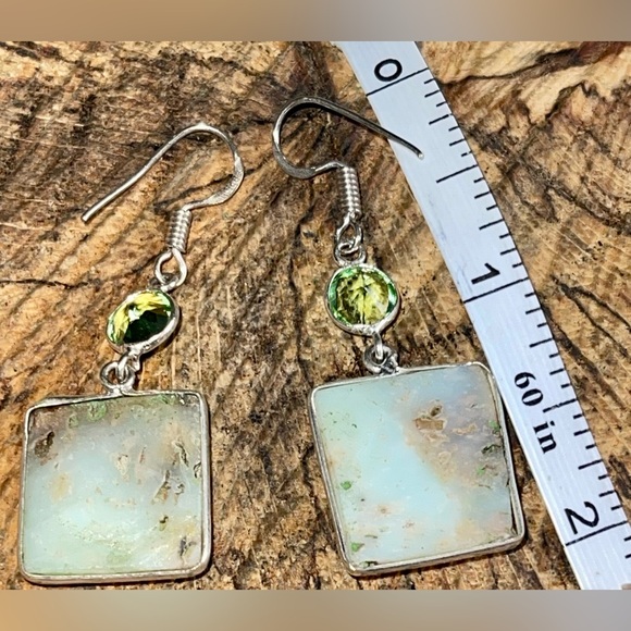 Chrysoprase Earrings 2” - Picture 11 of 12